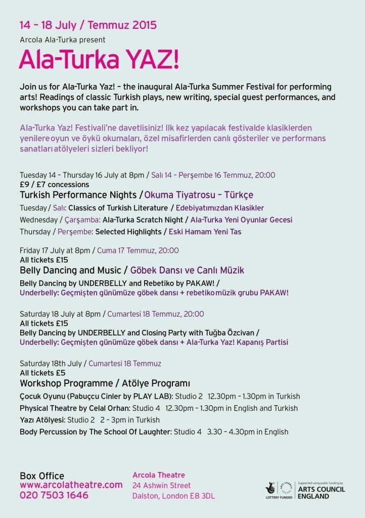 ‘Arcola Ala-Turka YAZ!’ Festivalini Kaçırmayın 3