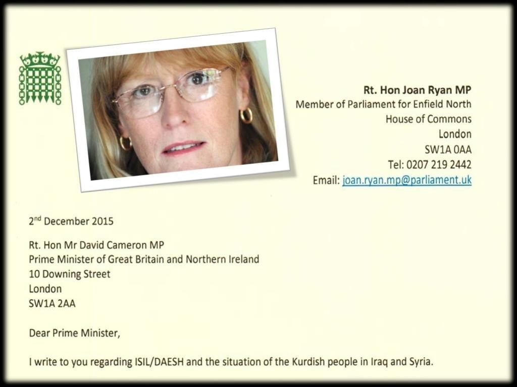 Joan Ryan’dan Başbakan Cameron’a: Hükümetin Kürtlerle İlgili Planı Nedir? 1