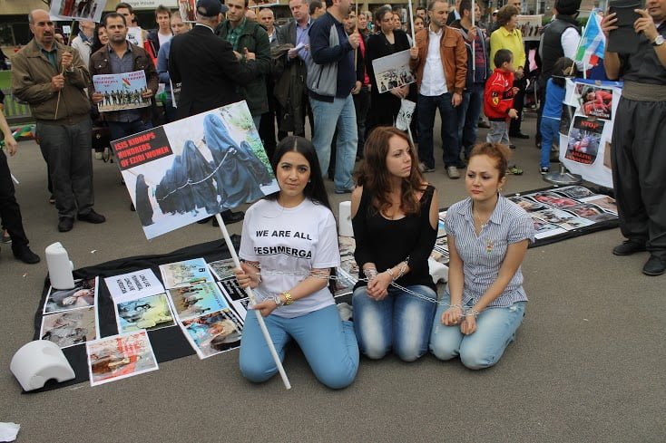 İşid vahşeti Glasgow’da protesto edildi İşid vahşeti Glasgow’da protesto edildi
