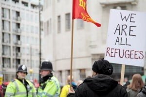 Londra Refugees Welcome Here Eylemi Foto: Erem Kansoy 19/03/2016