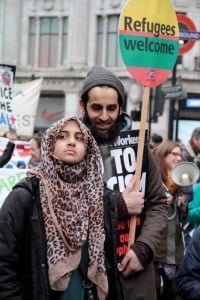 Londra Refugees Welcome Here Eylemi Foto: Erem Kansoy 19/03/2016