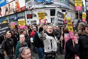 Londra Refugees Welcome Here Eylemi Foto: Erem Kansoy 19/03/2016