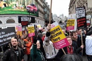 Londra Refugees Welcome Here Eylemi Foto: Erem Kansoy 19/03/2016