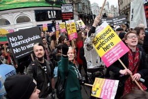 Londra Refugees Welcome Here Eylemi Foto: Erem Kansoy 19/03/2016