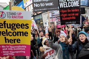 Londra Refugees Welcome Here Eylemi Foto: Erem Kansoy 19/03/2016