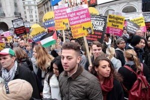 Londra Refugees Welcome Here Eylemi Foto: Erem Kansoy 19/03/2016