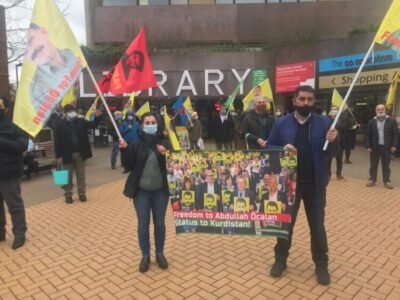 Londra’da Kürtler Öcalan’ için alana çıktı