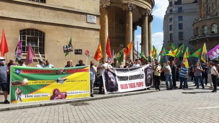 İşgal saldırıları Londra’da da protesto edild İşgal saldırıları Londra’da da protesto edild