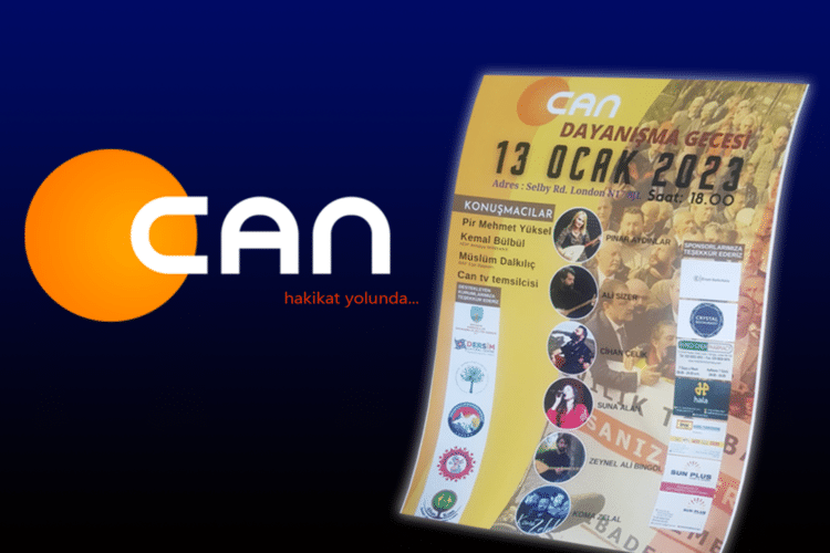 Alevilerin sesi Can Tv ile Dayanışma Gecesi 13 Ocak’ta Selby Center’da Alevilerin sesi Can Tv ile Dayanışma Gecesi 13 Ocak’ta Selby Center’da